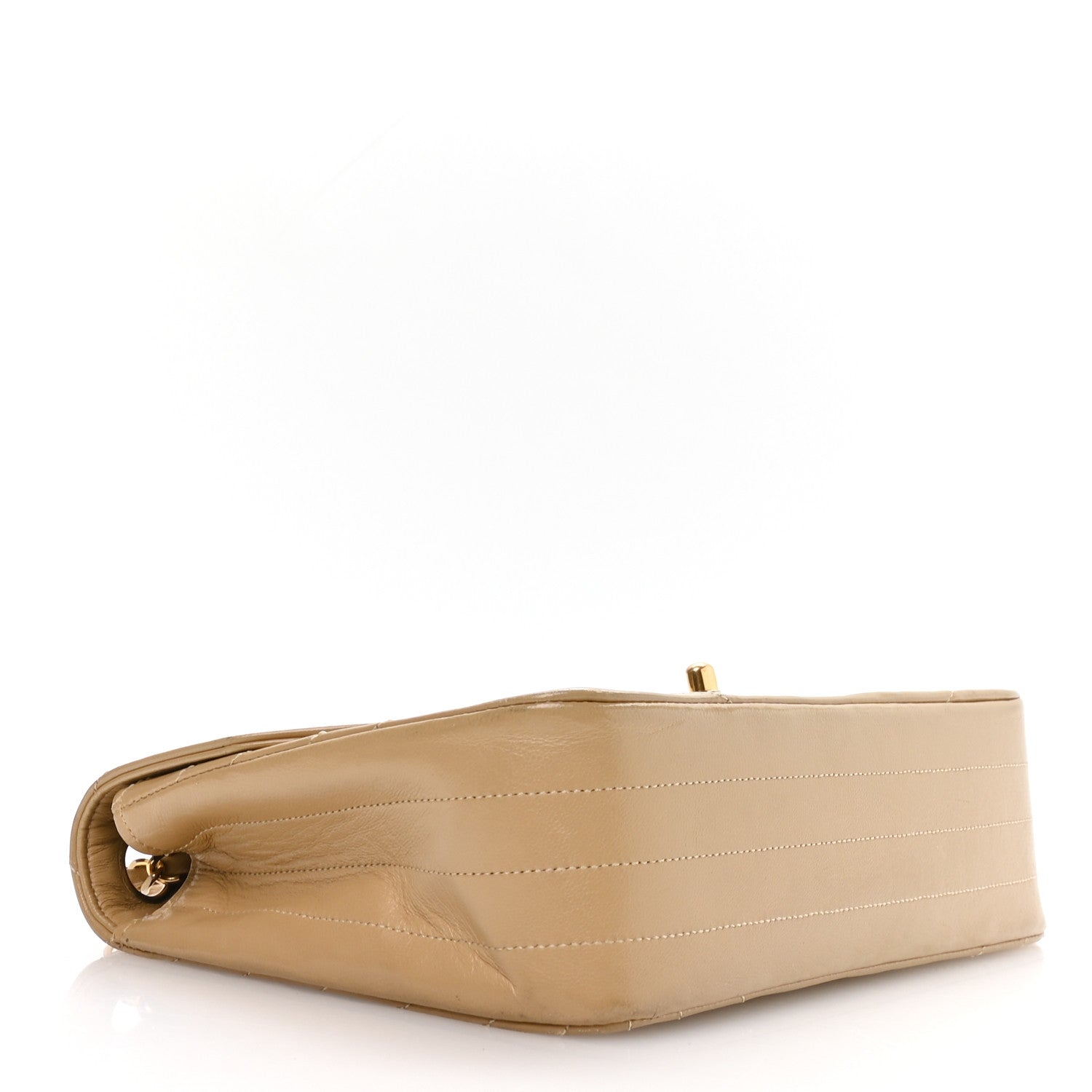 Chanel Lambskin Ribbon Stitched Flap Beige