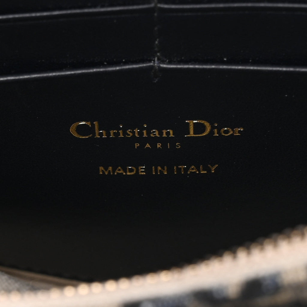 Christian Dior Oblique Saddle Chain Pouch Blue