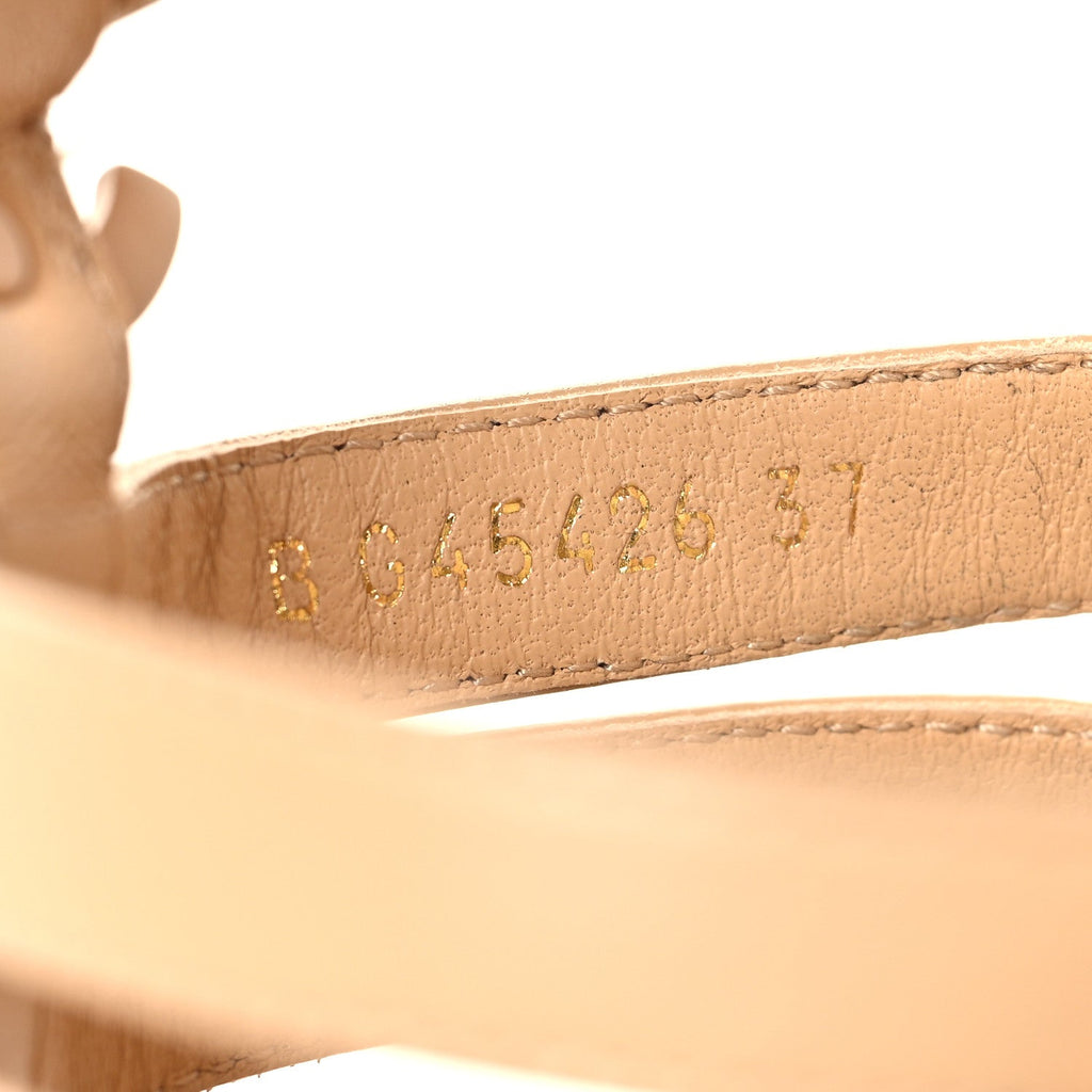 Lambskin Espadrille Sandals 37 Beige