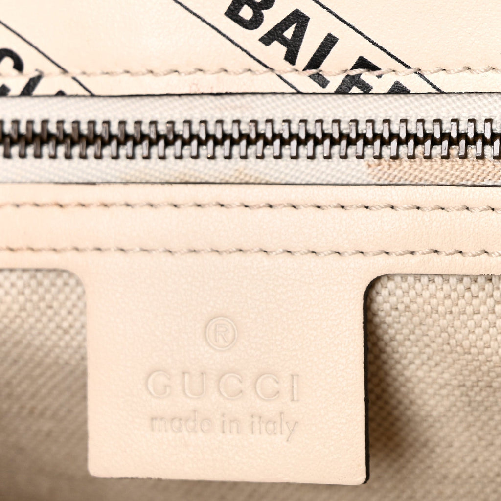 Gucci X BALENCIAGA Calfskin Matelasse Logo Print Small GG Marmont Shoulder Bag White