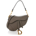 Christian Dior Grained Calfskin Saddle Bag With Strap Clay Green