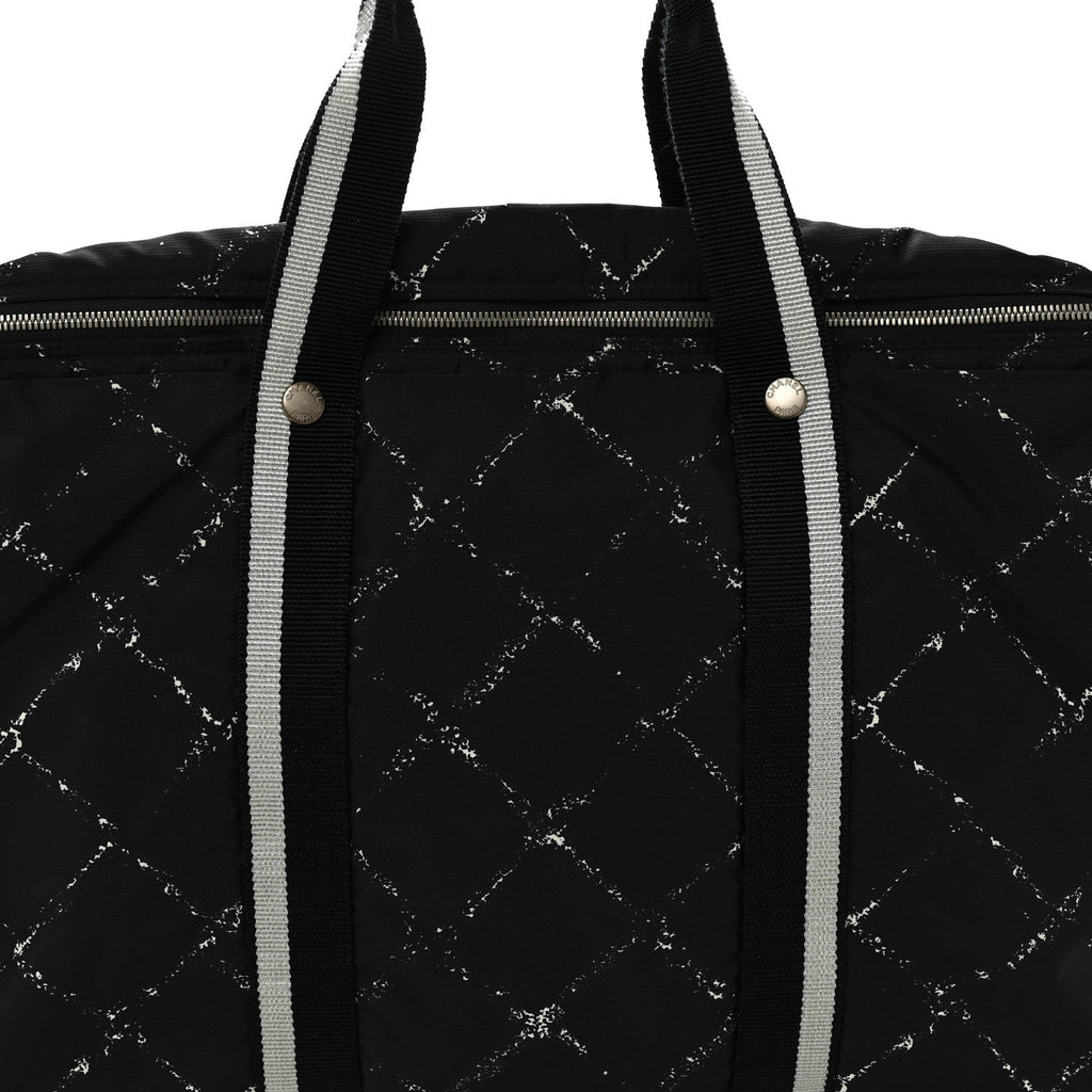 Chanel Nylon Large Travel Duffle Bag Black