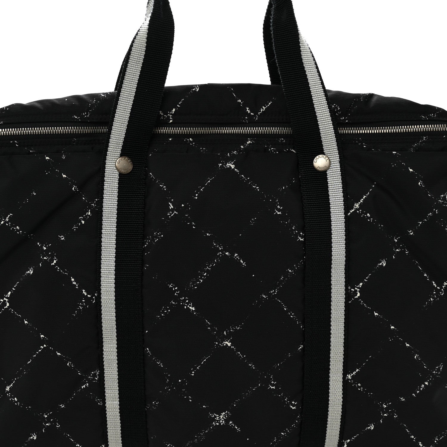 Chanel Nylon Large Travel Duffle Bag Black