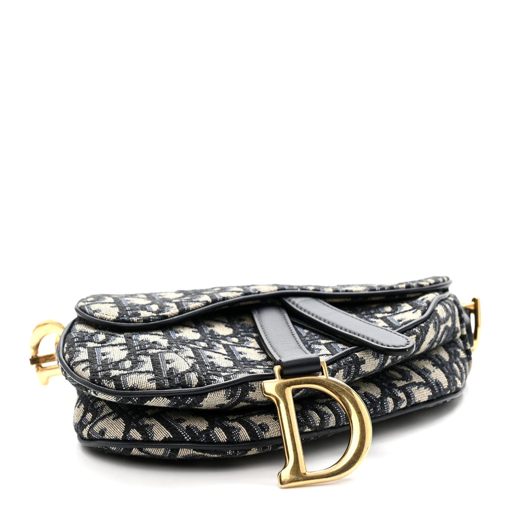 Christian Dior Oblique Mini Saddle Bag Blue