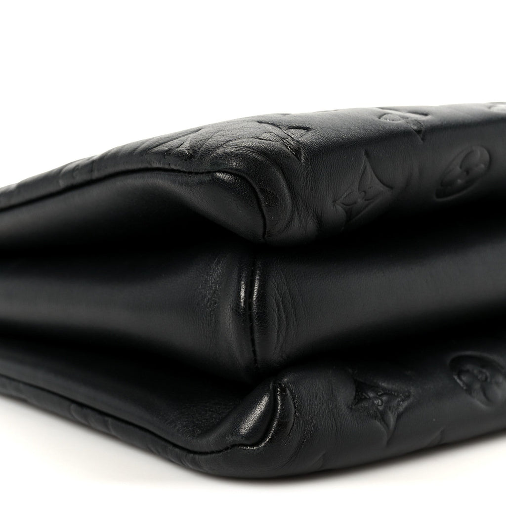 Louis Vuitton Lambskin Embossed Monogram Coussin PM Black