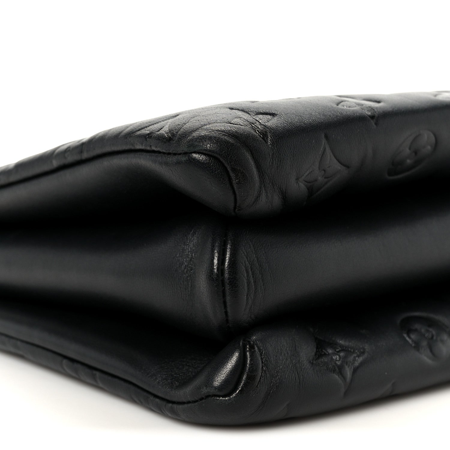 Louis Vuitton Lambskin Embossed Monogram Coussin PM Black