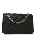 Louis Vuitton Lambskin Embossed Monogram Pochette Coussin Black