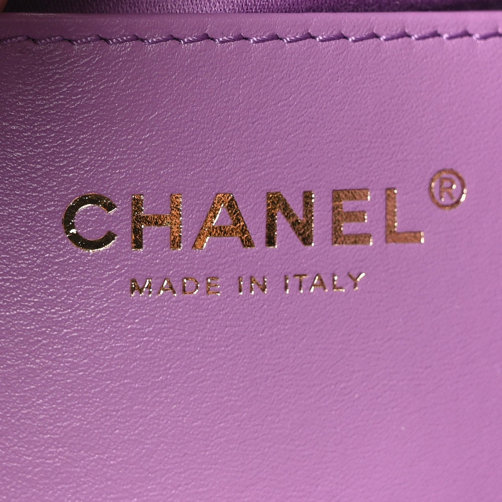 Chanel Suede Quilted Mini Chanel 25 Handbag Purple