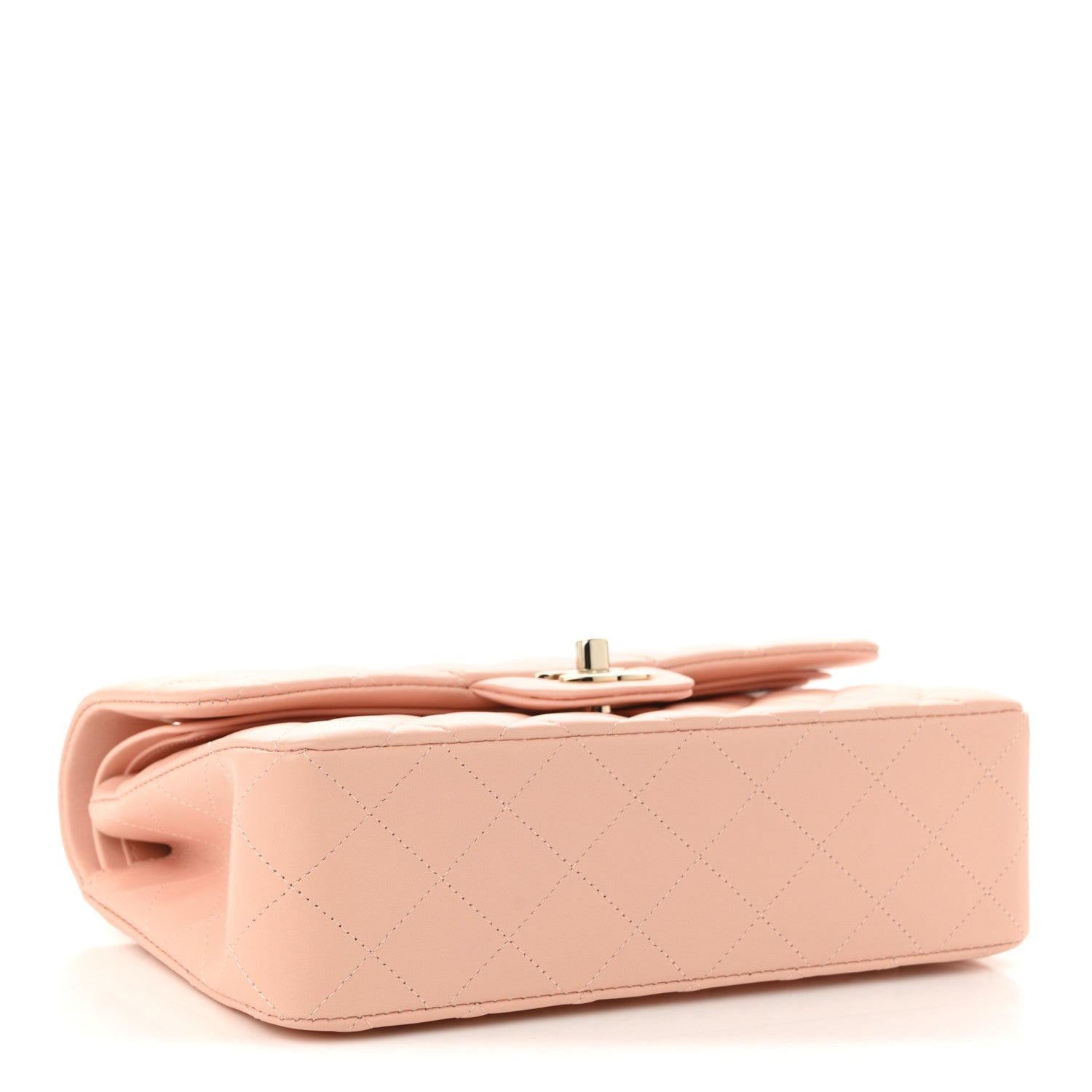 Chanel Lambskin Quilted Small Double Flap Light Orange