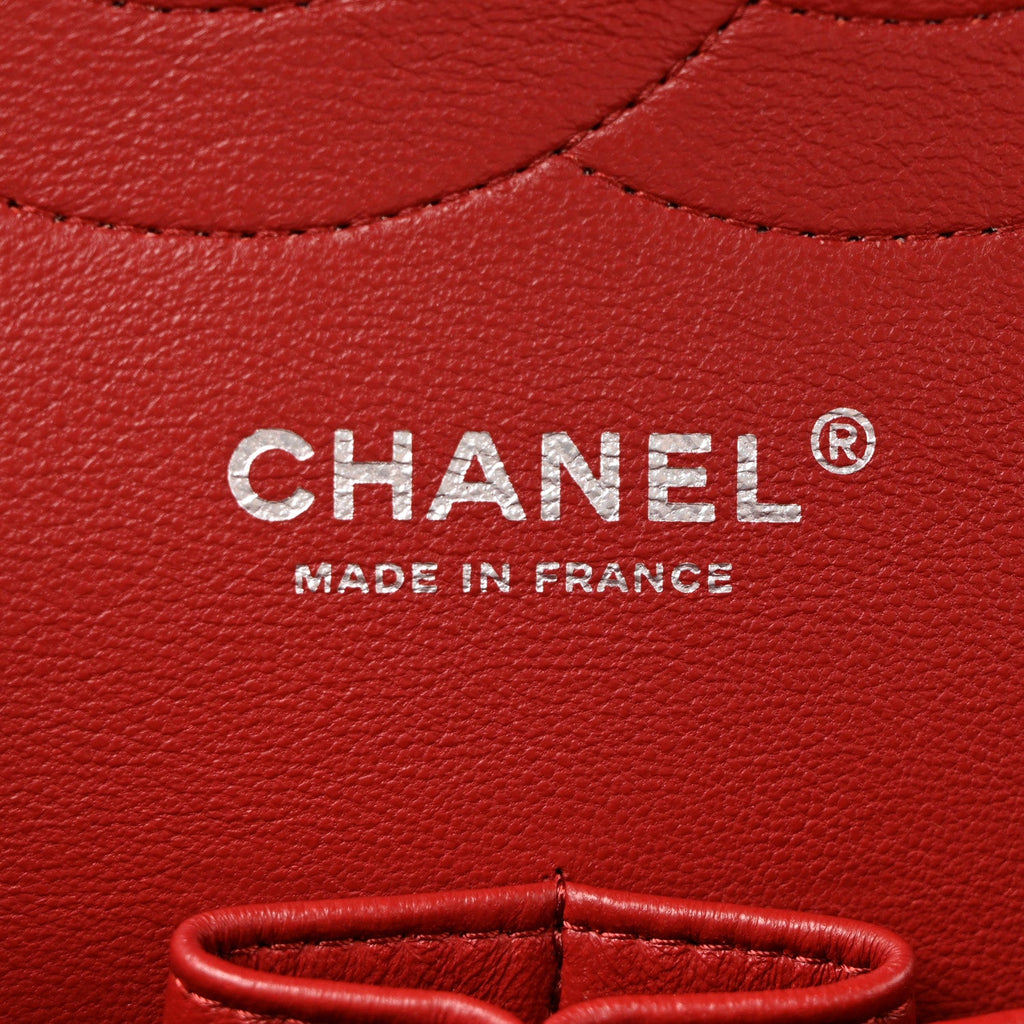 Chanel Caviar Quilted Jumbo Double Flap Dark Red
