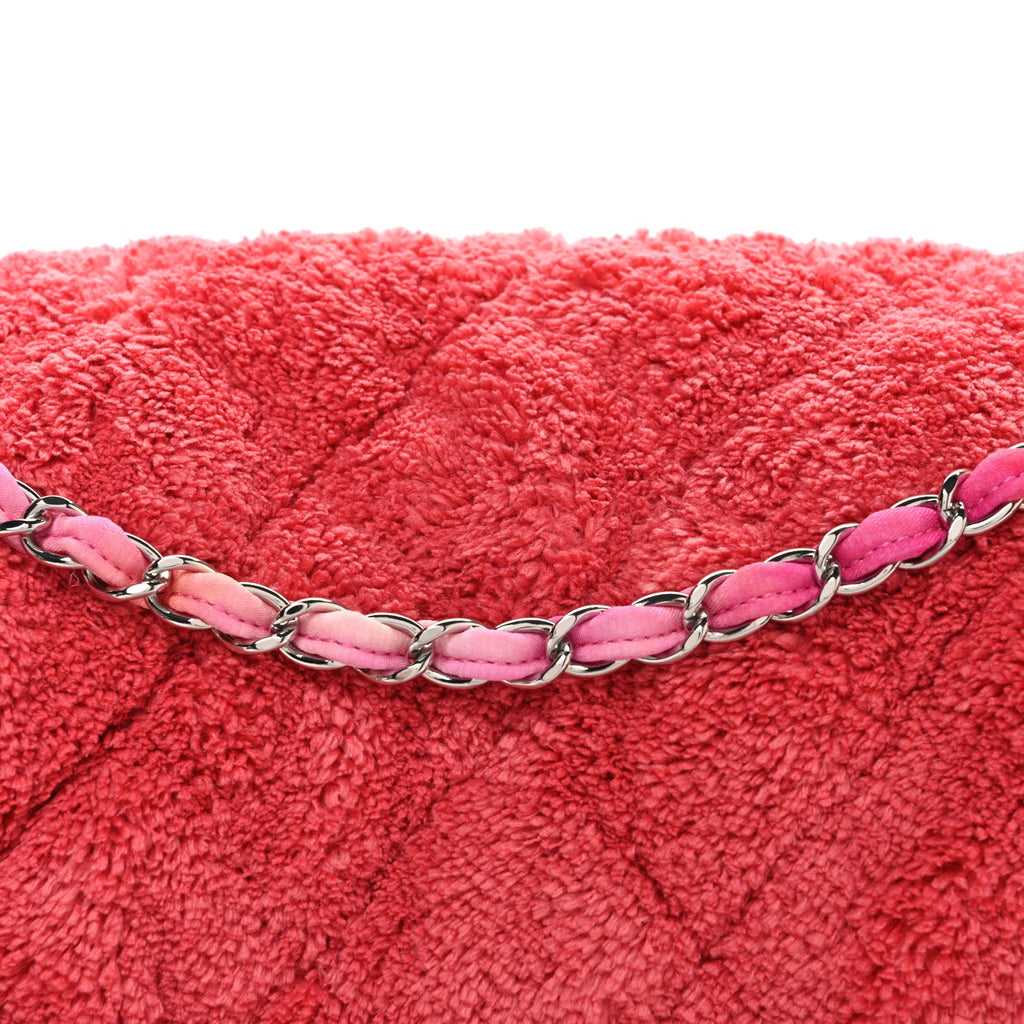Chanel Mixed Fibers Quilted Large Flap Bag Coral