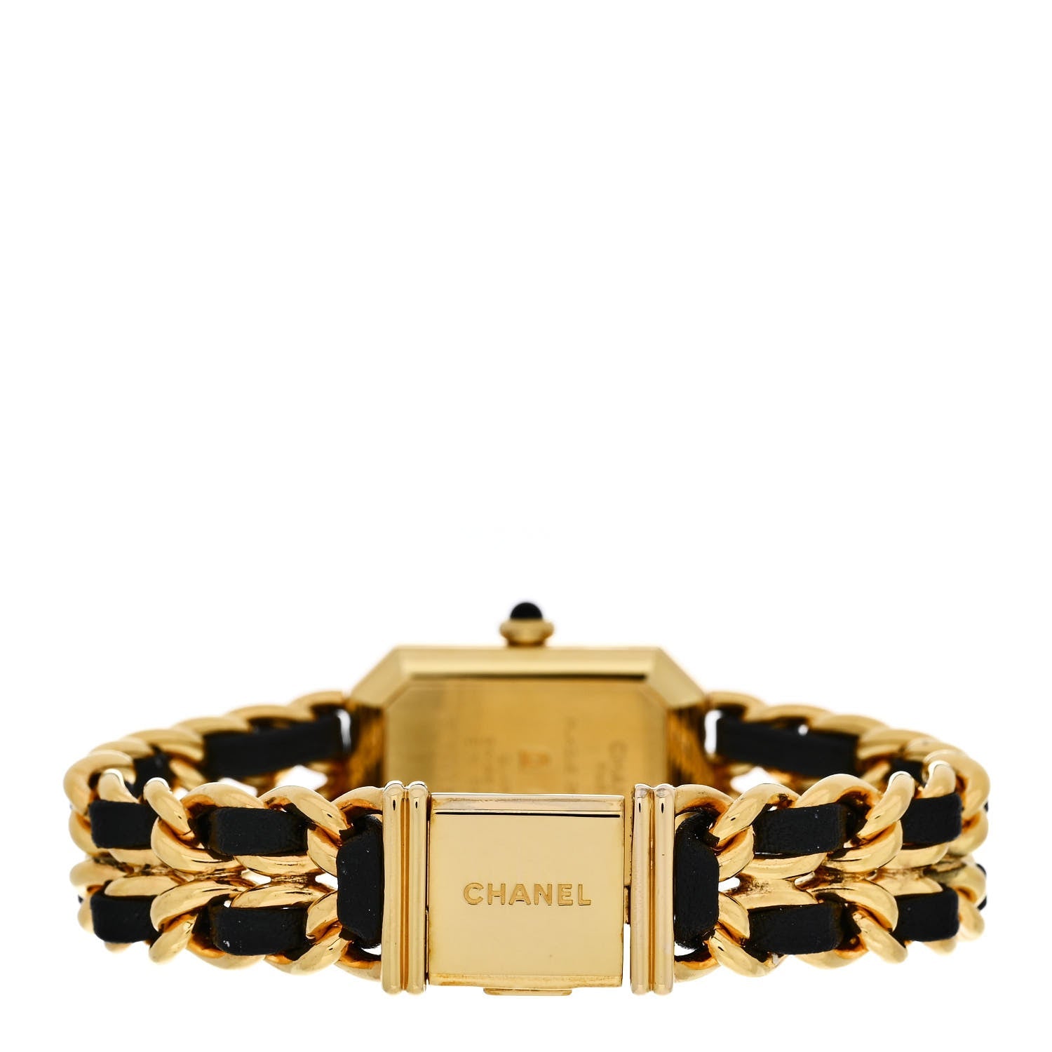 Chanel Stainless Steel Lambskin 20mm Chain Premiere Quartz Watch Gold M