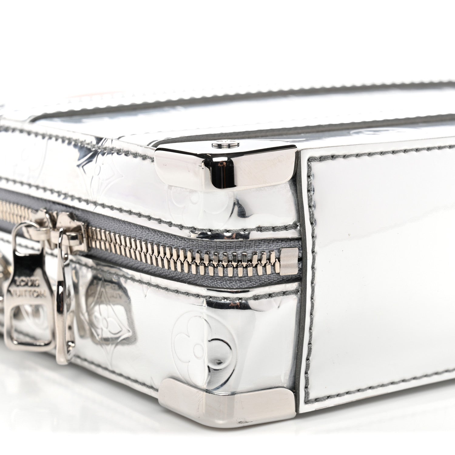 Louis Vuitton Monogram Mirror Handle Trunk Silver