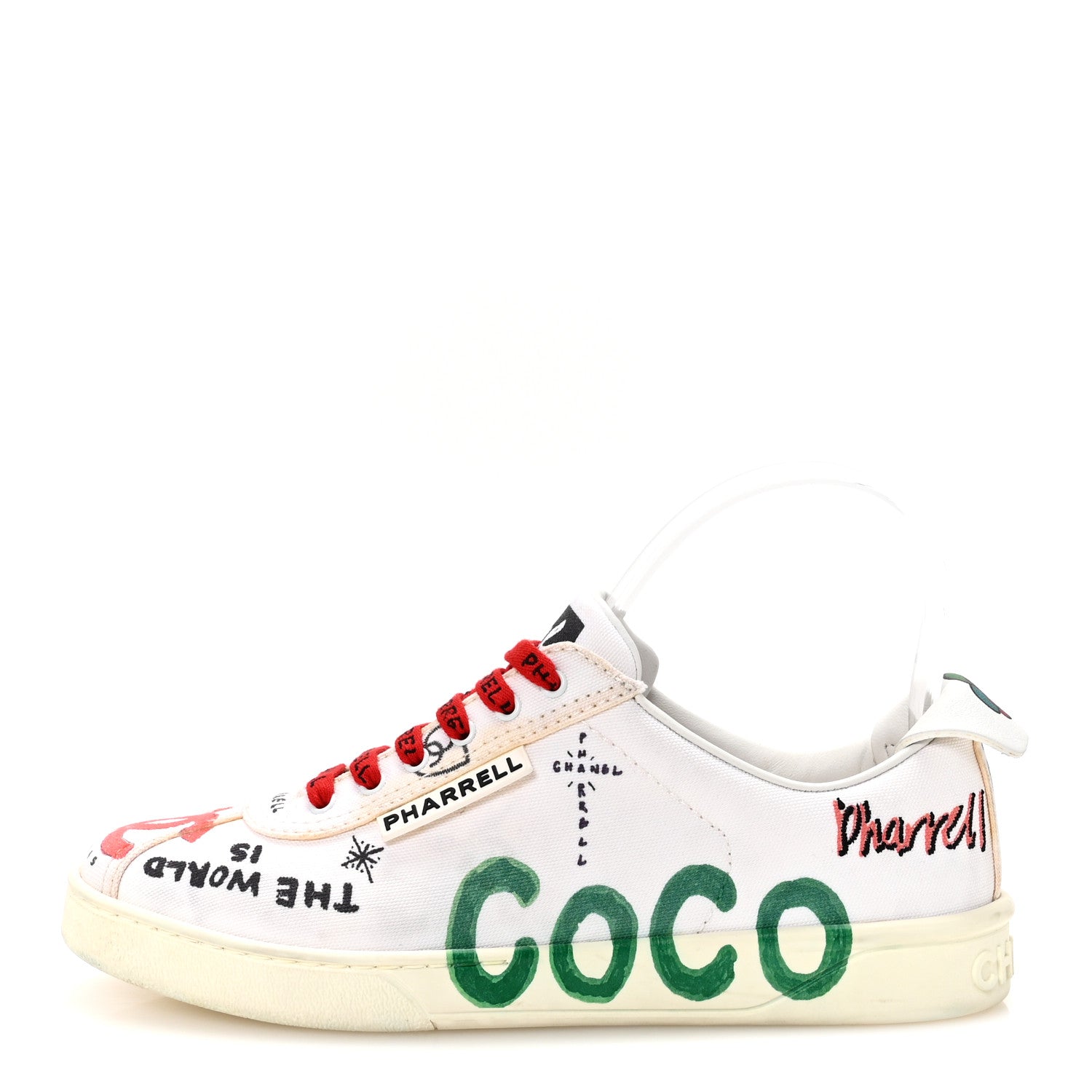 Chanel x Pharrell Williams Canvas Womens Sneakers 36.5 White Multicolor