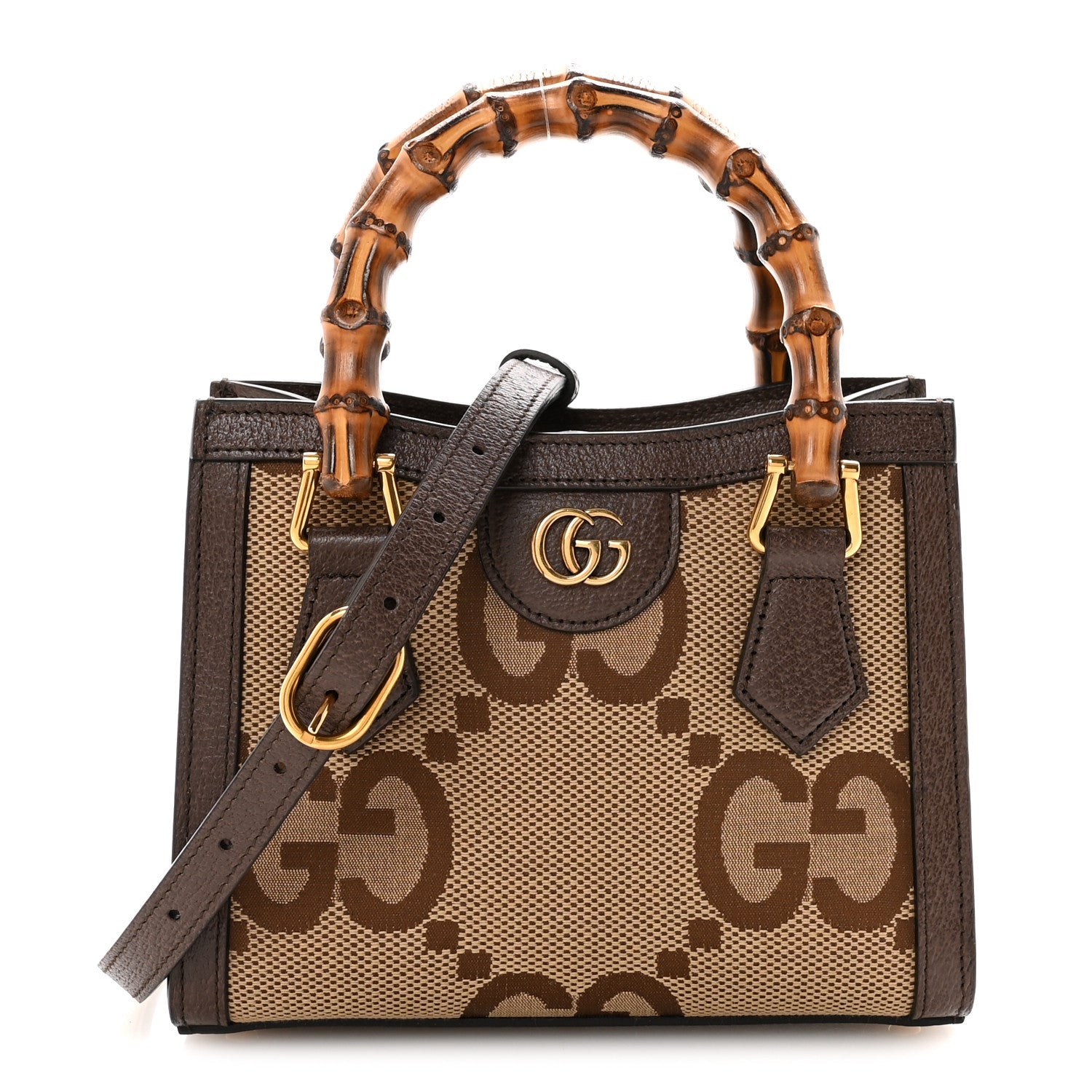 Gucci Monogram Jumbo GG Textured Dollar Calfskin Mini Diana Tote Bag Camel Ebony New Acero Pomegranate Red