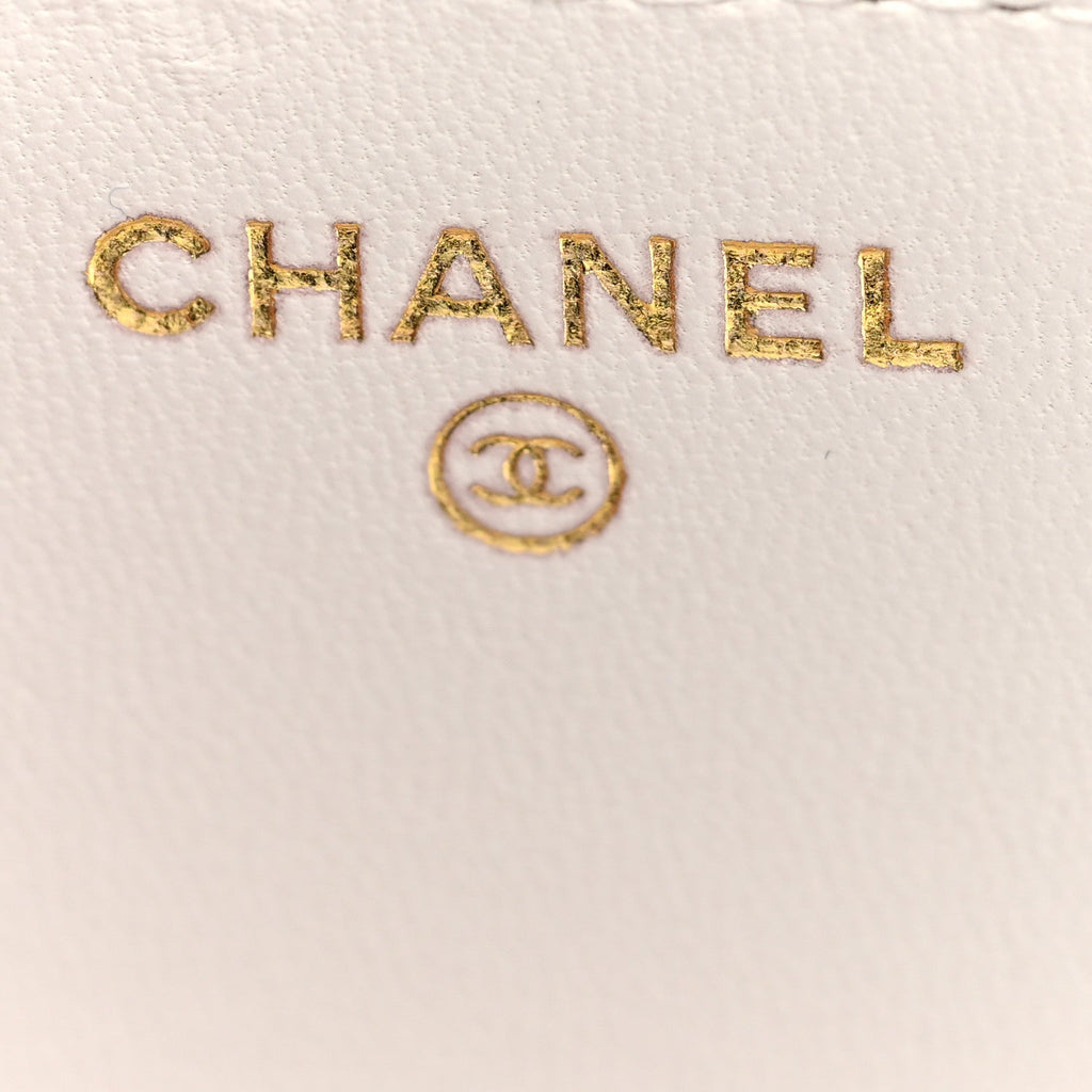 Chanel Lambskin Quilted Resin CC Mini Flap Bag White Black