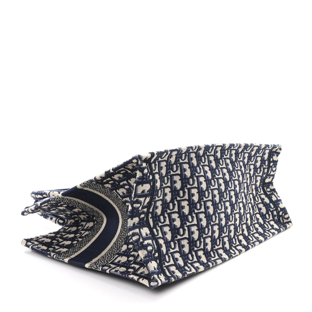 Christian Dior Oblique Medium Book Tote Blue Multicolor