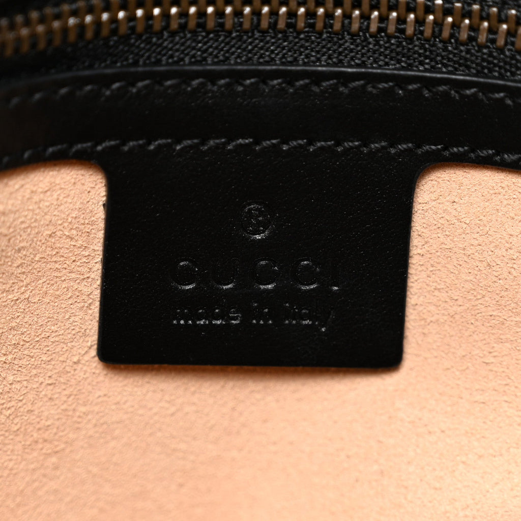 Gucci Calfskin Matelasse Medium GG Marmont Shoulder Bag Black