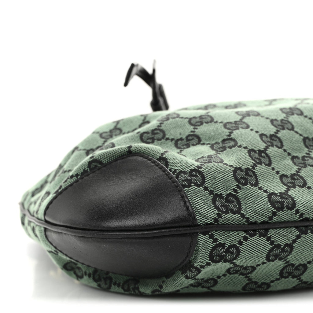 Gucci Monogram Drawstring Shoulder Bag Green