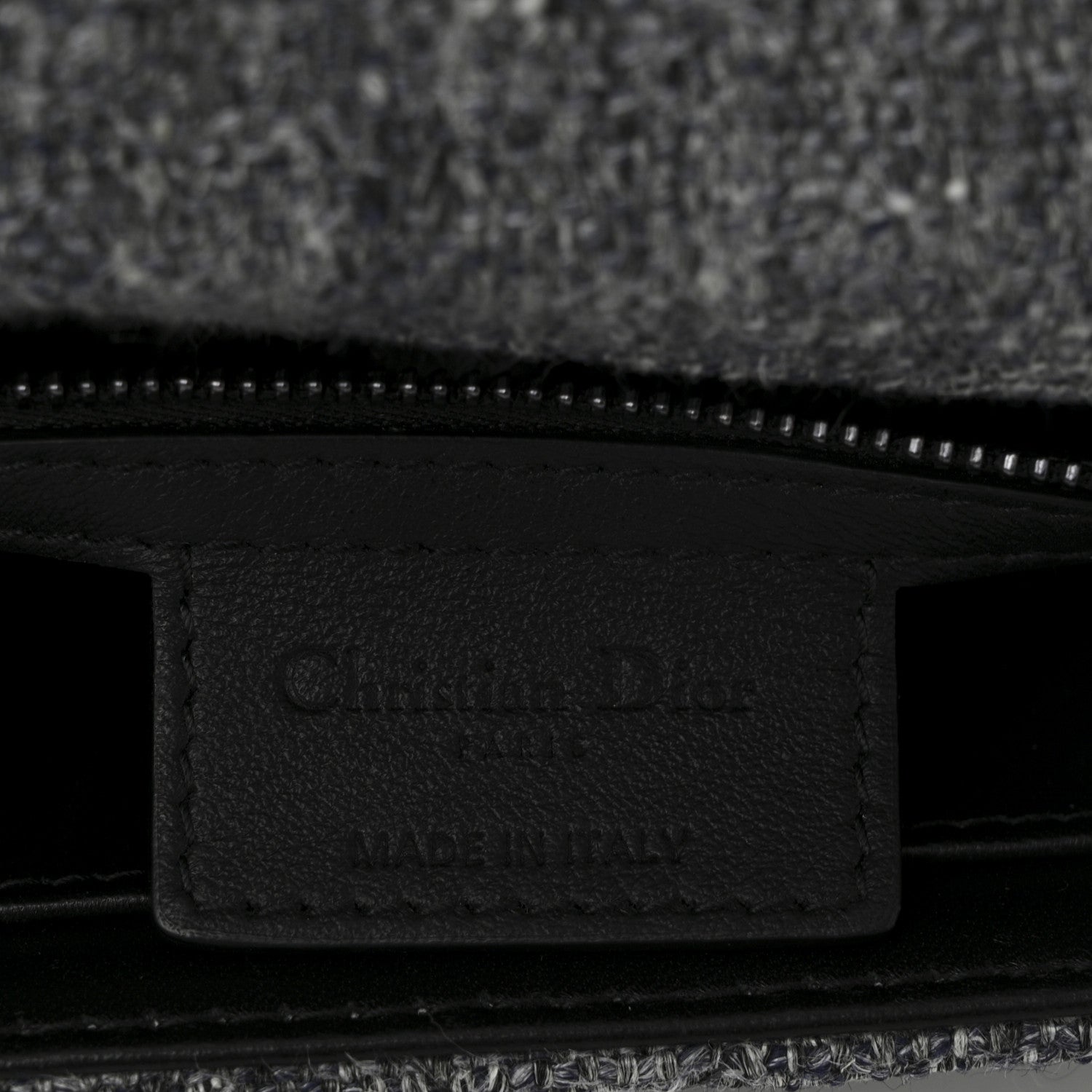 Christian Dior Tweed Macrocannage Medium Caro Bag Black