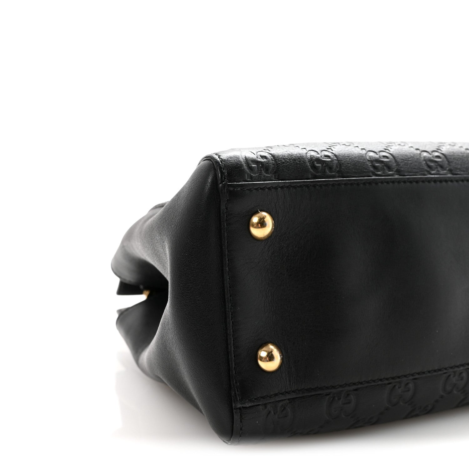 Gucci Guccissima Signature Medium Shoulder Tote Bag Black