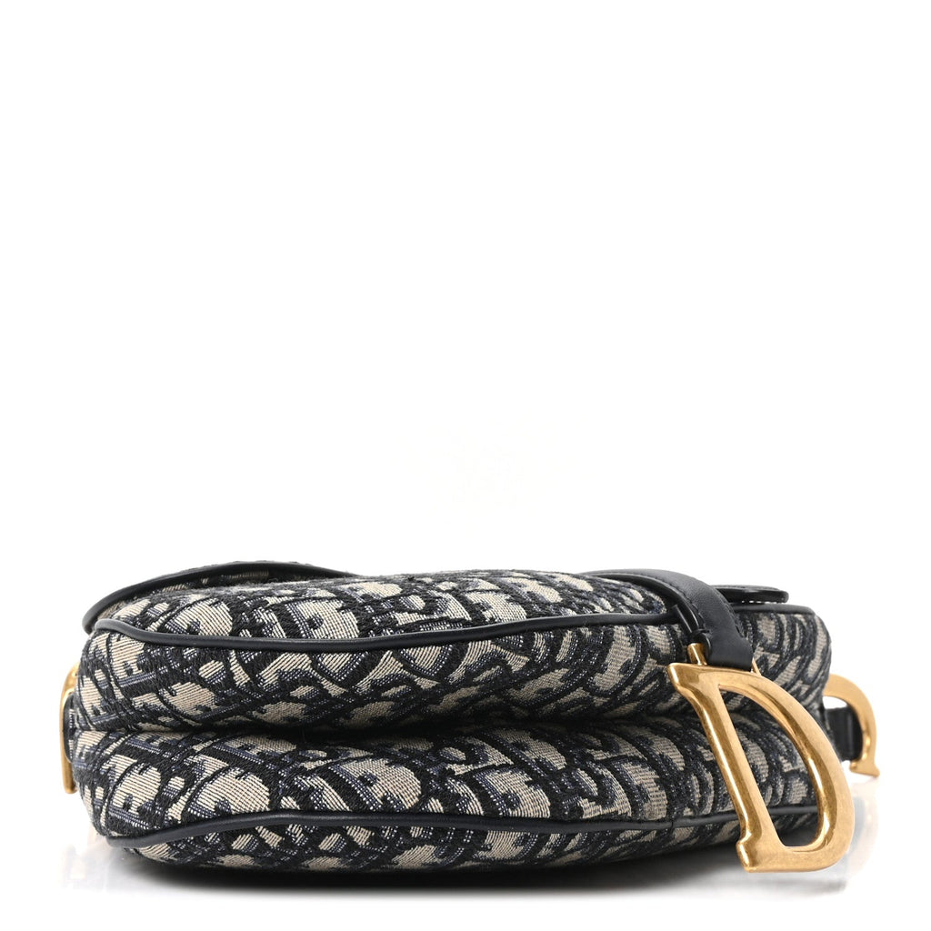 Christian Dior Oblique Saddle Bag Blue