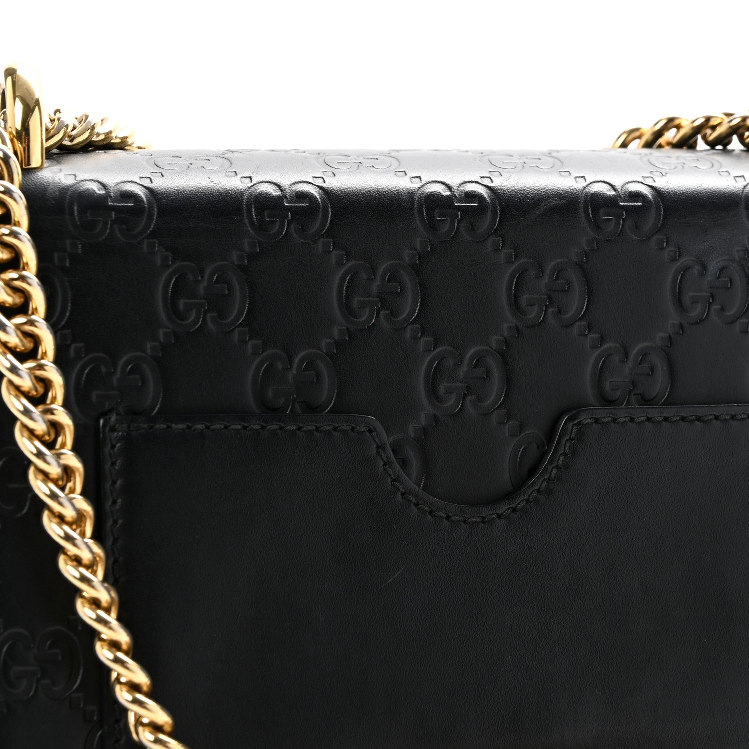 Gucci Guccissima Small Padlock Shoulder Bag Black