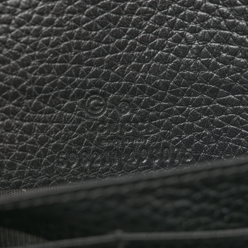 Gucci Pebbled Calfskin Soho Wallet On Chain Black