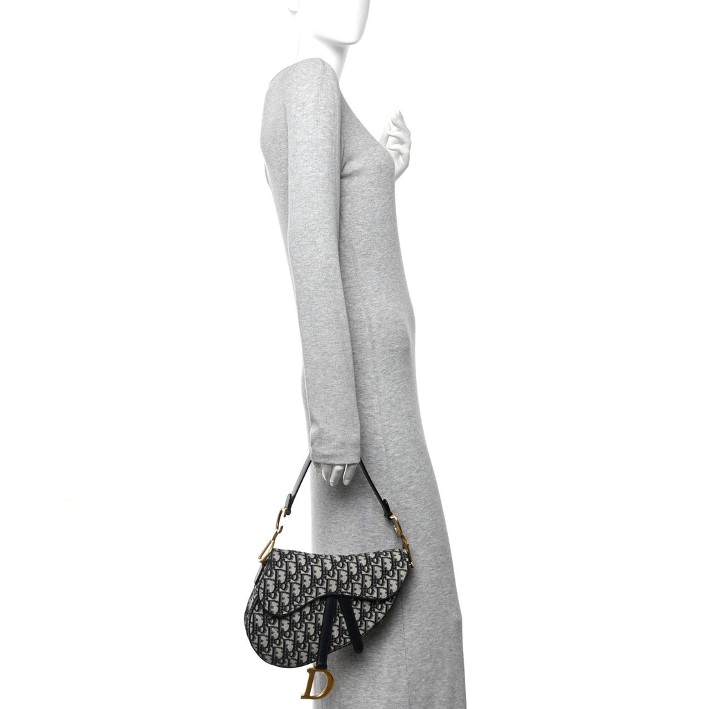 Christian Dior Oblique Saddle Bag Blue