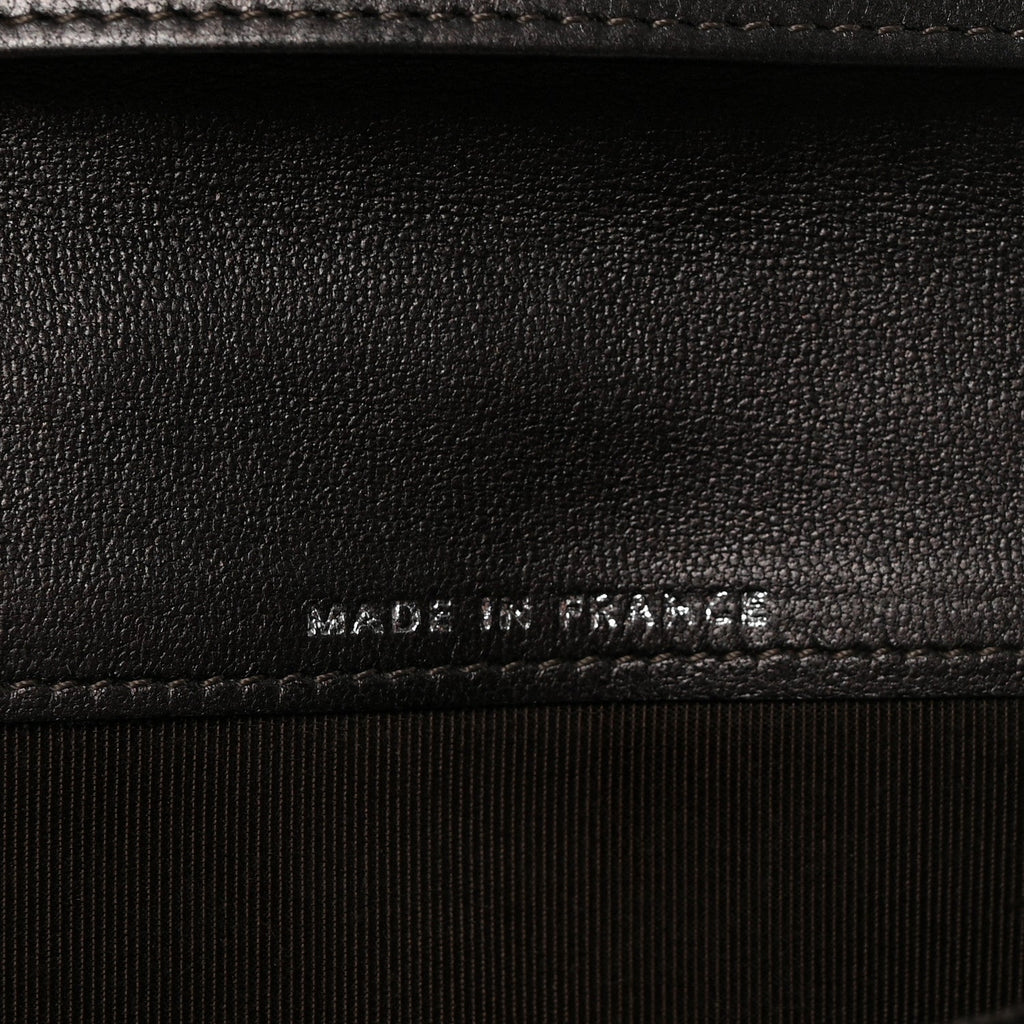 Metallic Lambskin Quilted Yen Wallet Grey