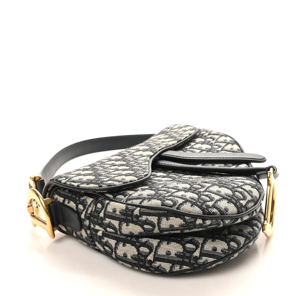 Christian Dior Oblique Saddle Bag Blue