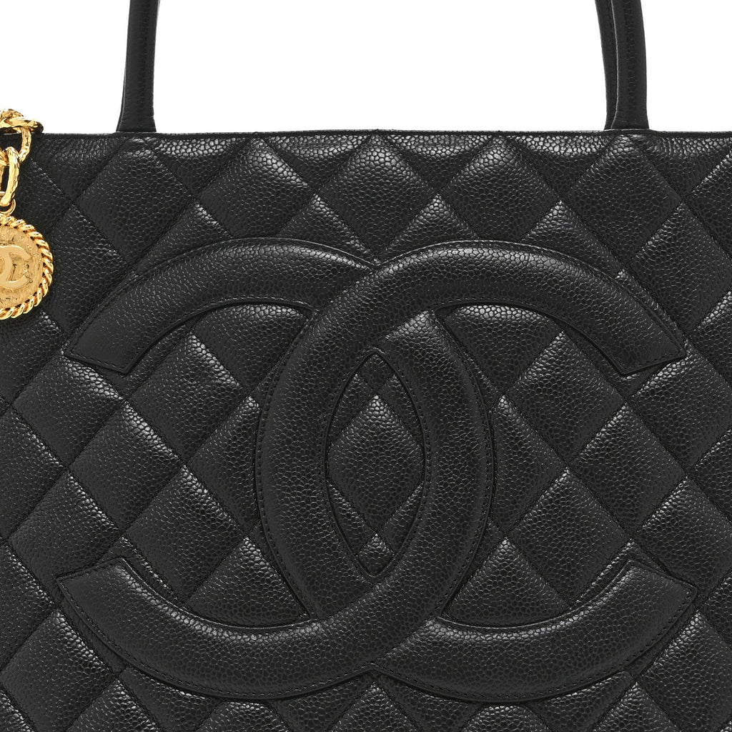 Chanel Caviar Quilted Medallion Tote Black