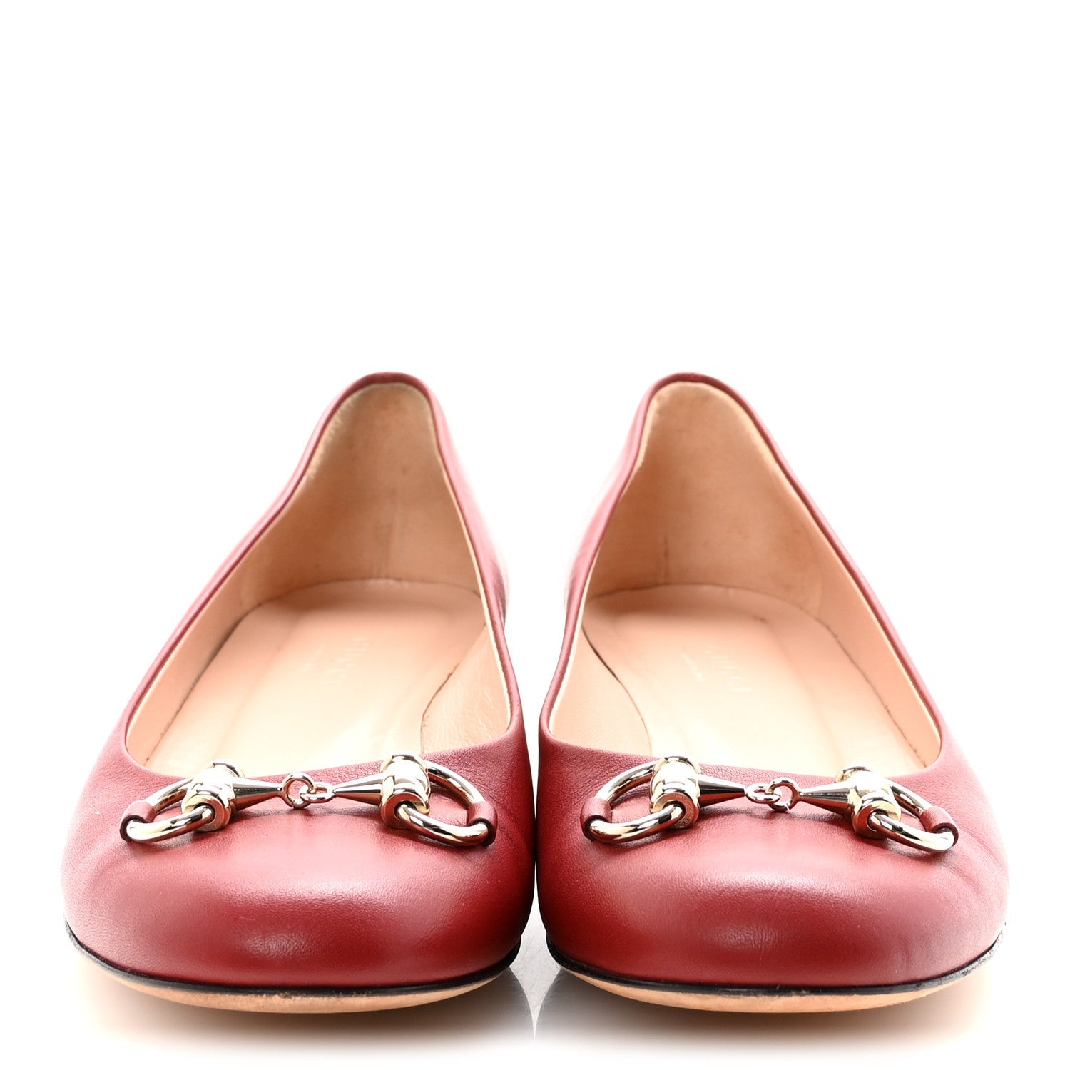 Gucci Calfskin Horsebit Ballerina Flats 35.5 Red