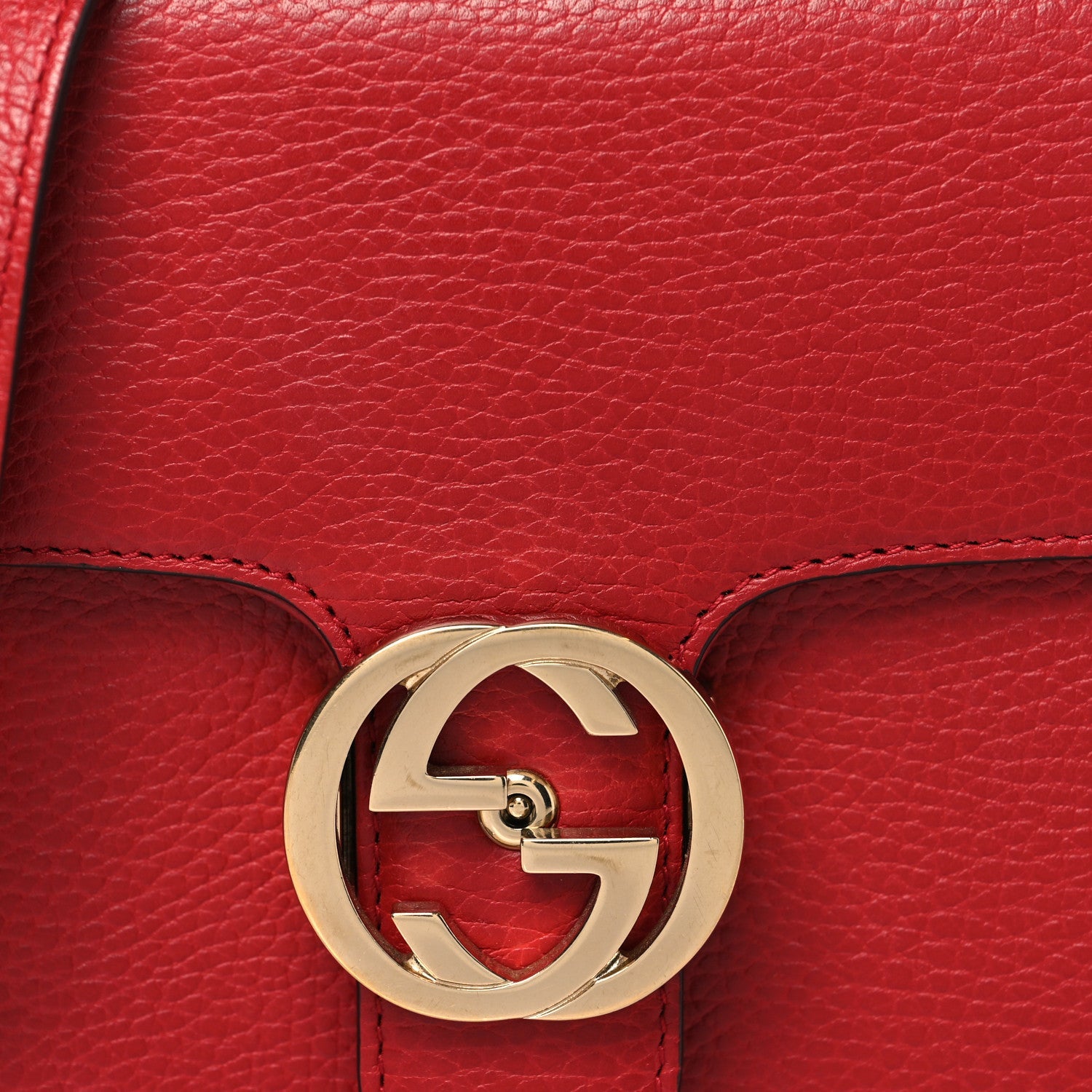 Gucci Dollar Calfskin Small Interlocking G Shoulder Bag Red