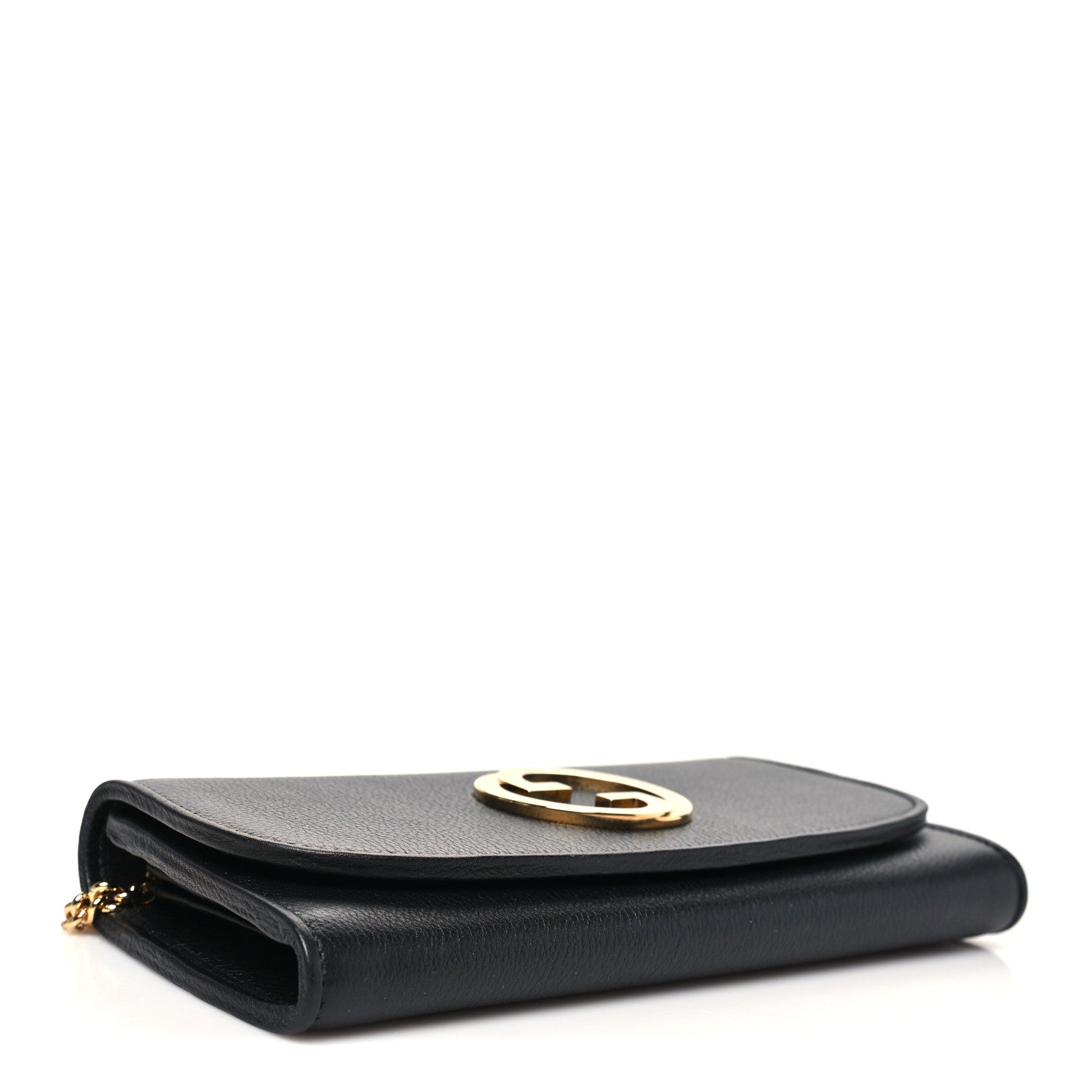 Gucci Roxy Calfskin Blondie Continental Chain Wallet Black