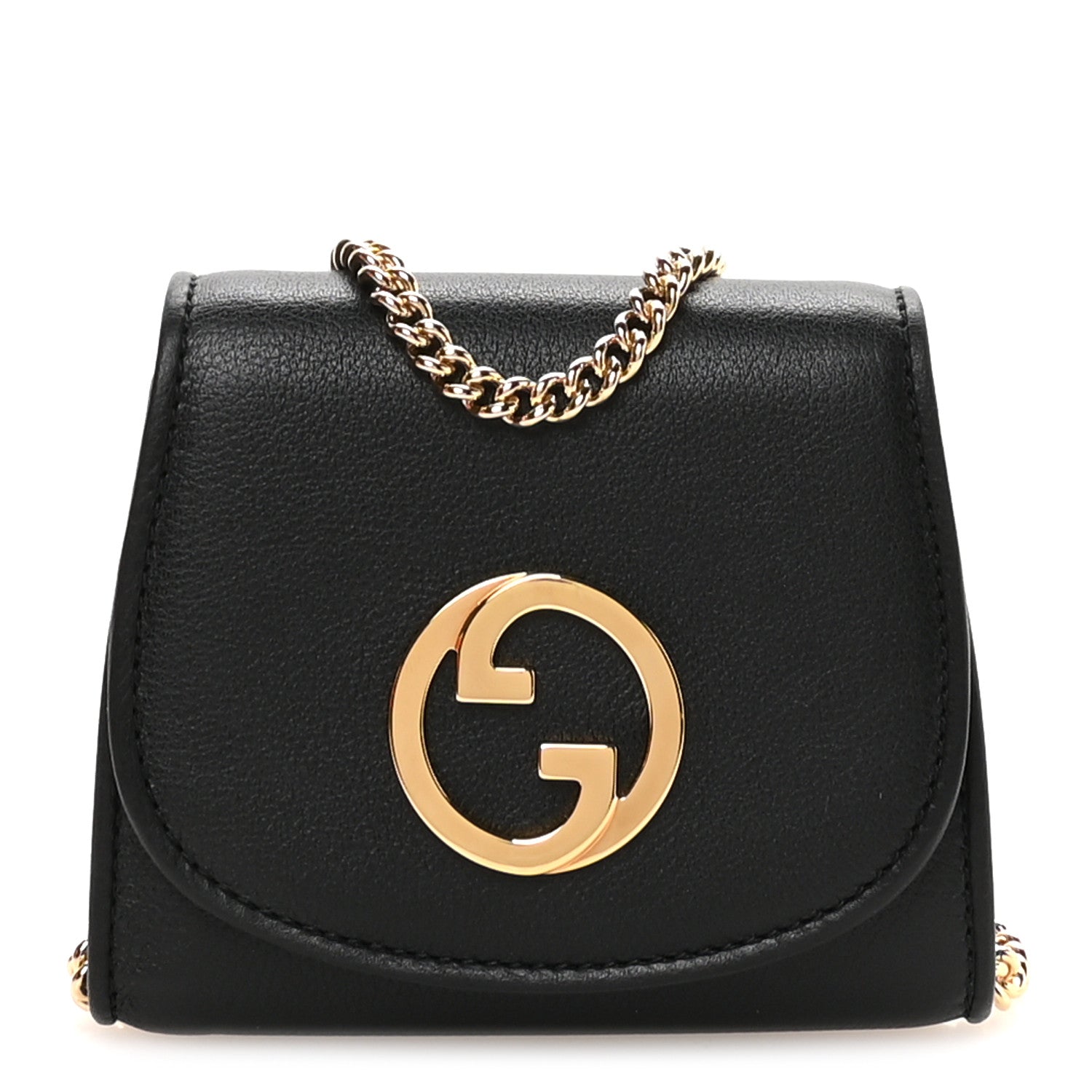 Gucci Roxy Calfskin Medium Blondie Chain Wallet Black