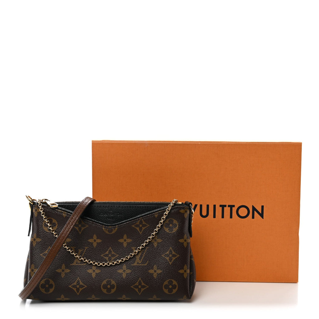 Louis Vuitton Monogram Pallas Clutch Black