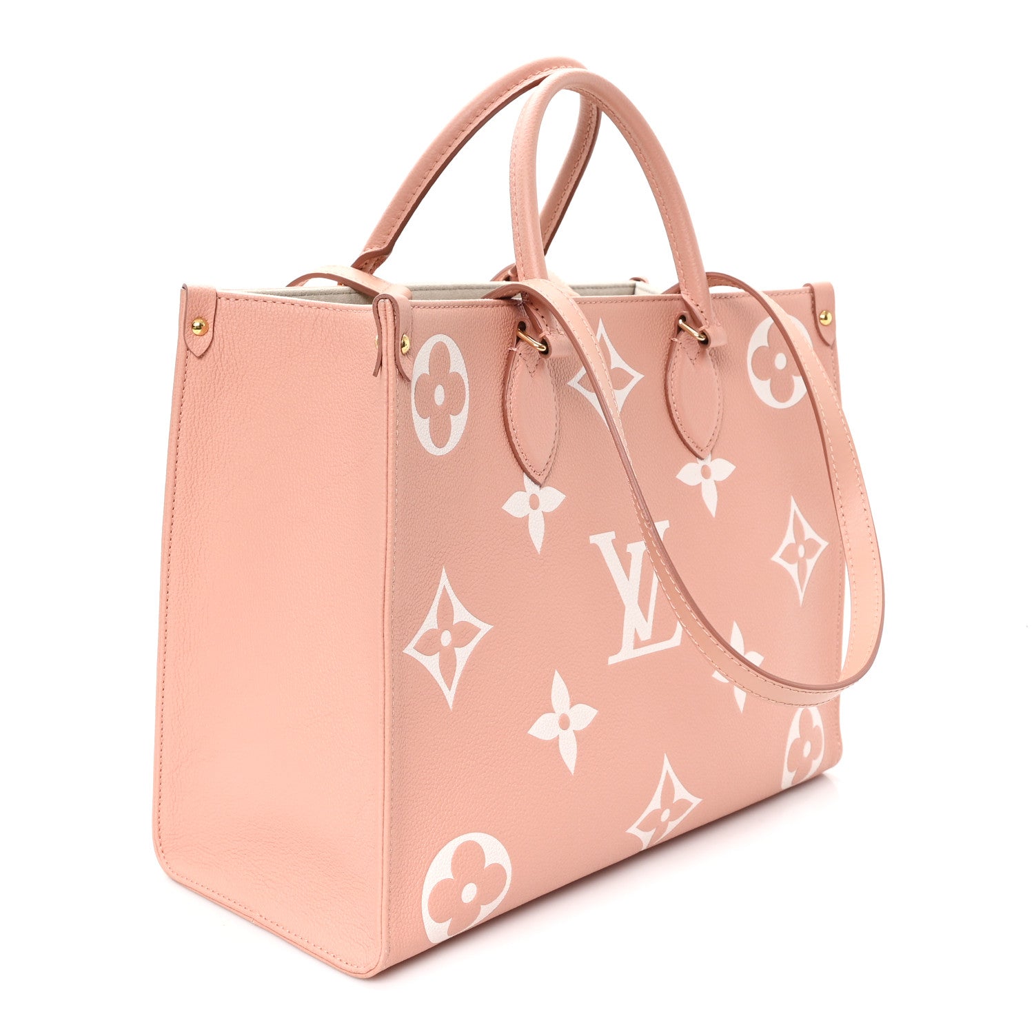 Louis Vuitton Empreinte Monogram Giant Onthego MM Rose Trianon Crème