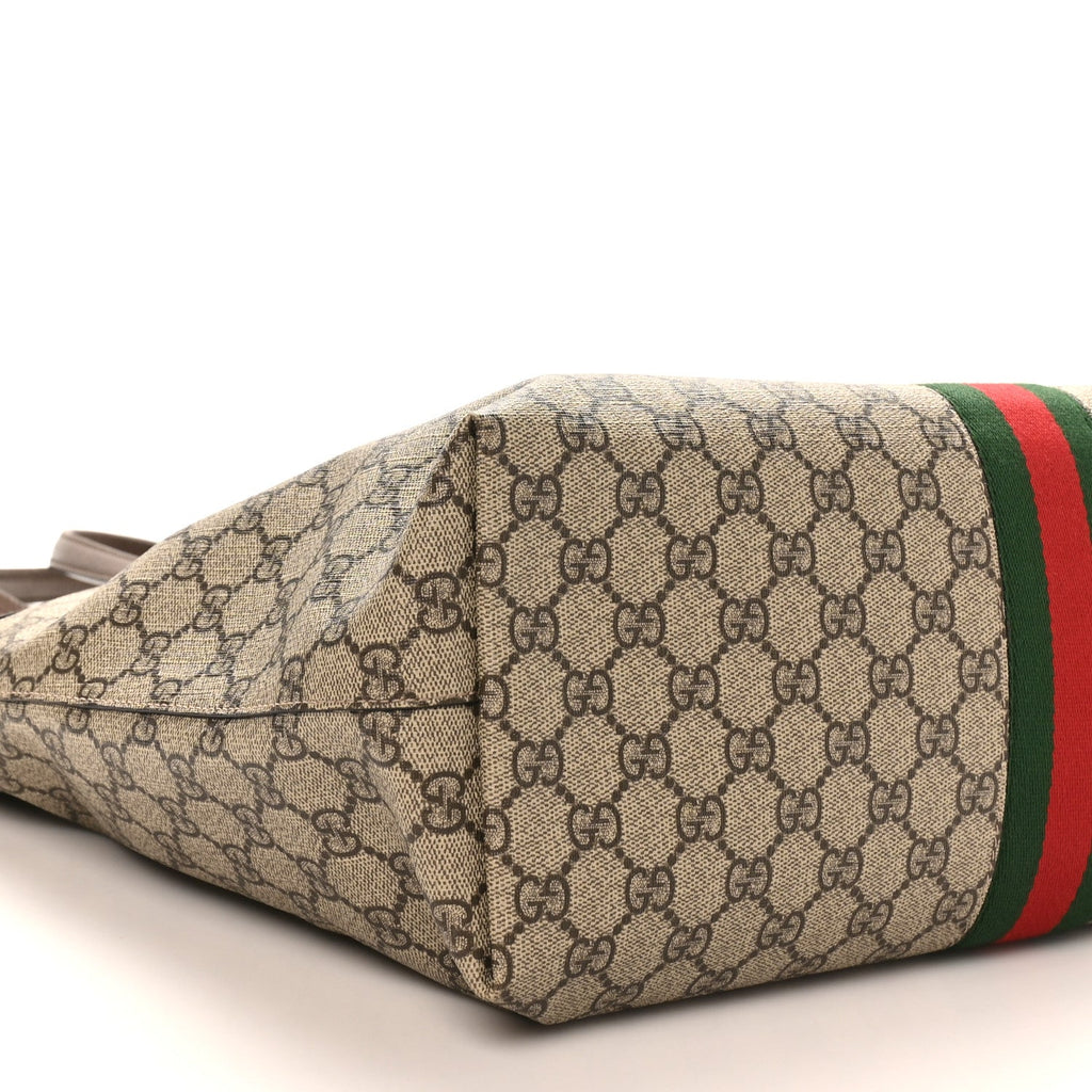Gucci GG Supreme Monogram Medium Ophidia Shopping Tote Brown