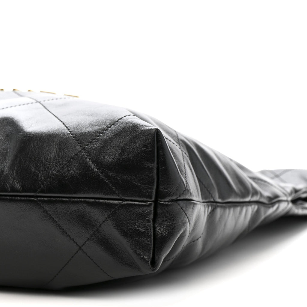 Chanel Shiny Calfskin Quilted Small Chanel 22 Black