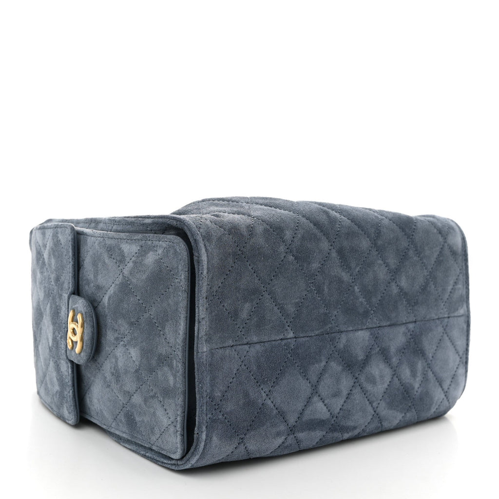 Chanel Suede Quilted Small Chanel 25 Handbag Blue