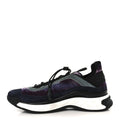 Fabric Suede Calfskin CC Sneakers 41 Blue Black Purple