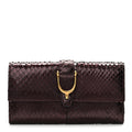 Gucci Metallic Snakeskin Soft Stirrup Wallet Brown