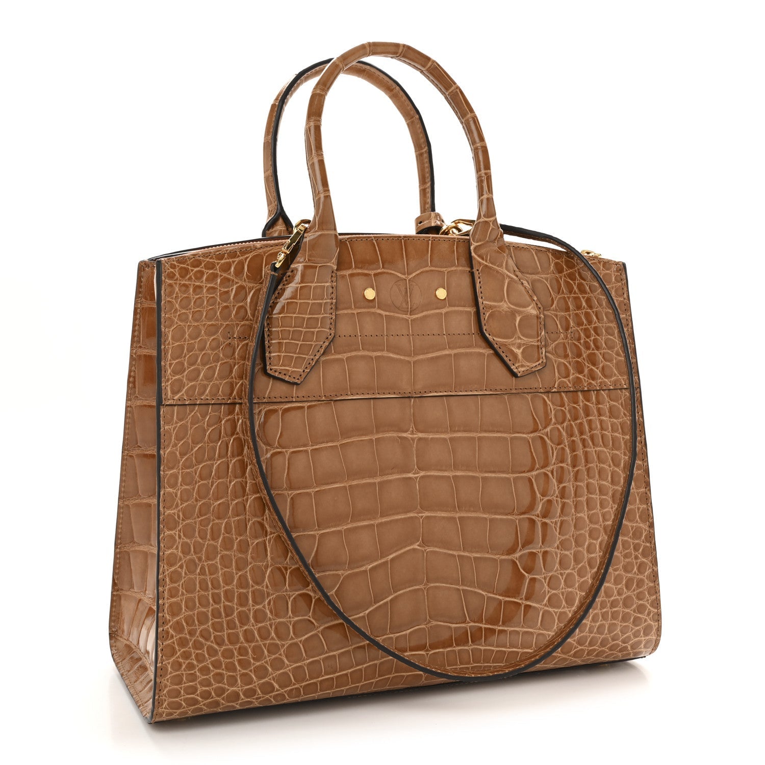 Louis Vuitton Alligator City Steamer MM Sienna Brown