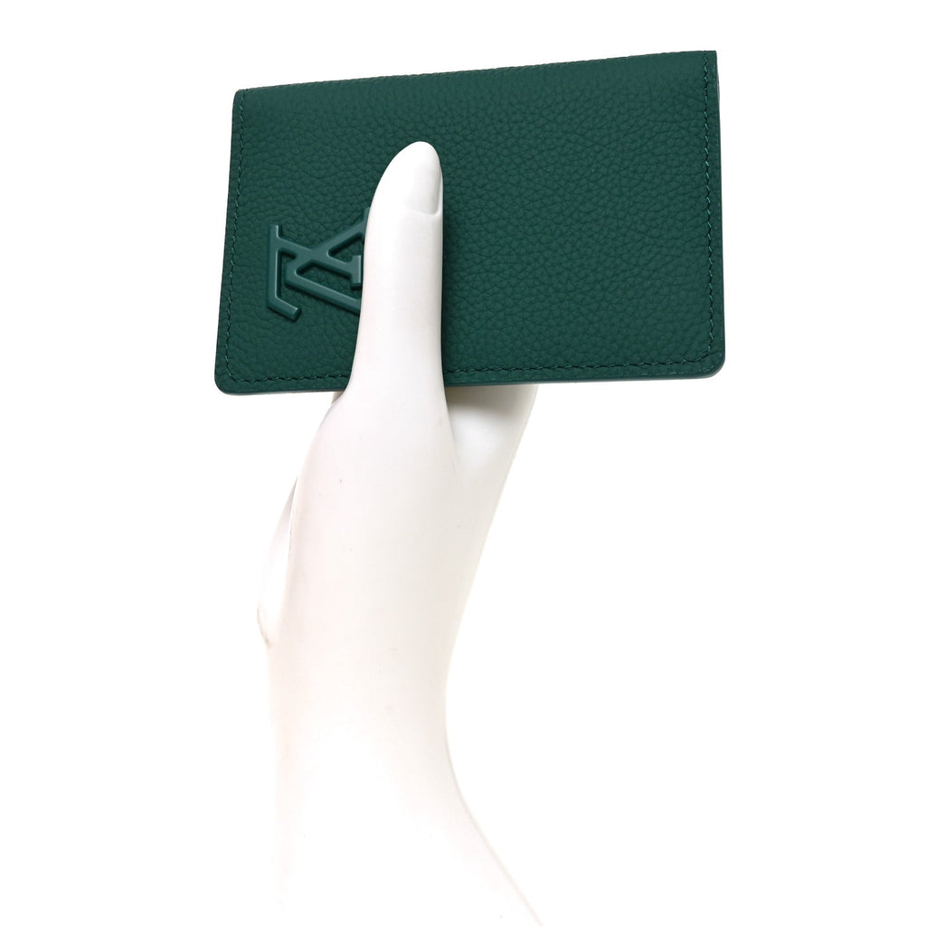 Louis Vuitton Grained Calfskin Aerogram Pocket Organizer Forest Green