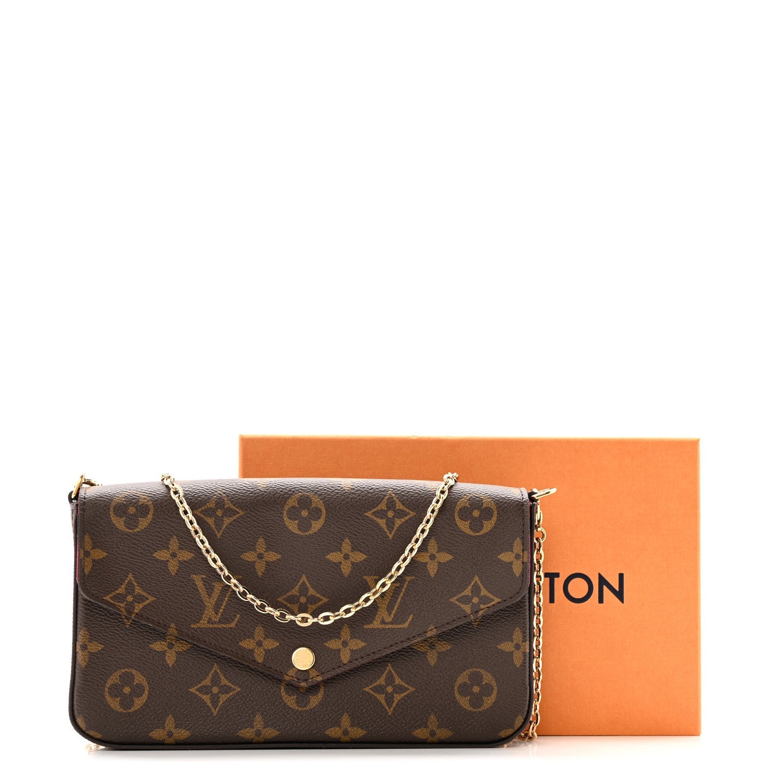 Louis Vuitton Monogram Pochette Felicie Chain Wallet Fuchsia