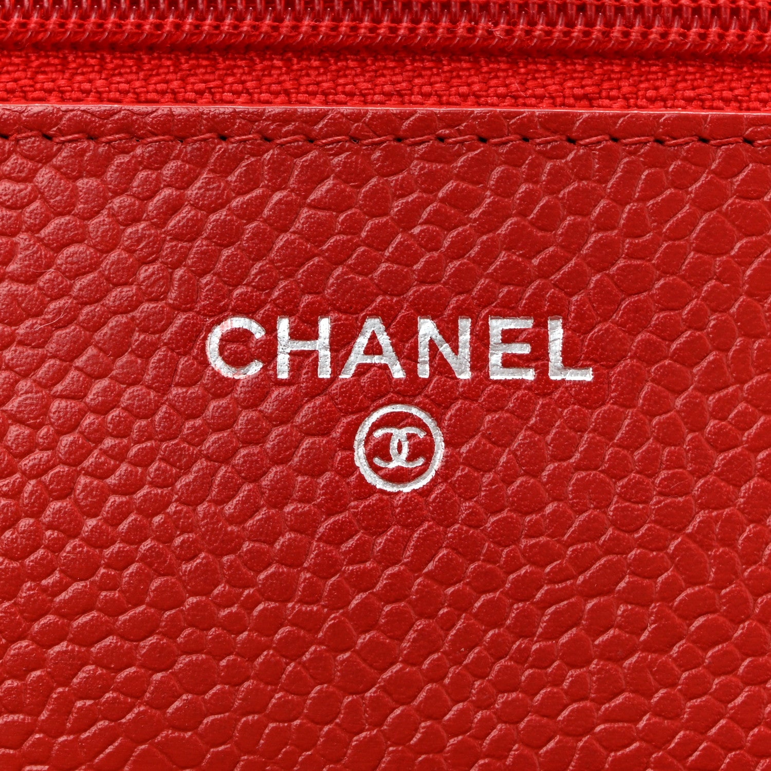Chanel Caviar Quilted Wallet On Chain WOC Red