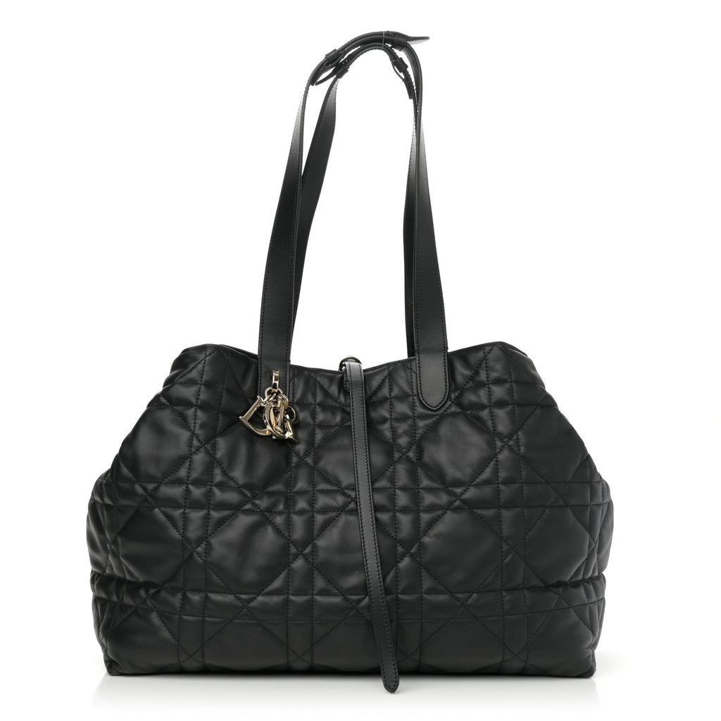 Christian Dior Calfskin Macrocannage Large Toujours Black