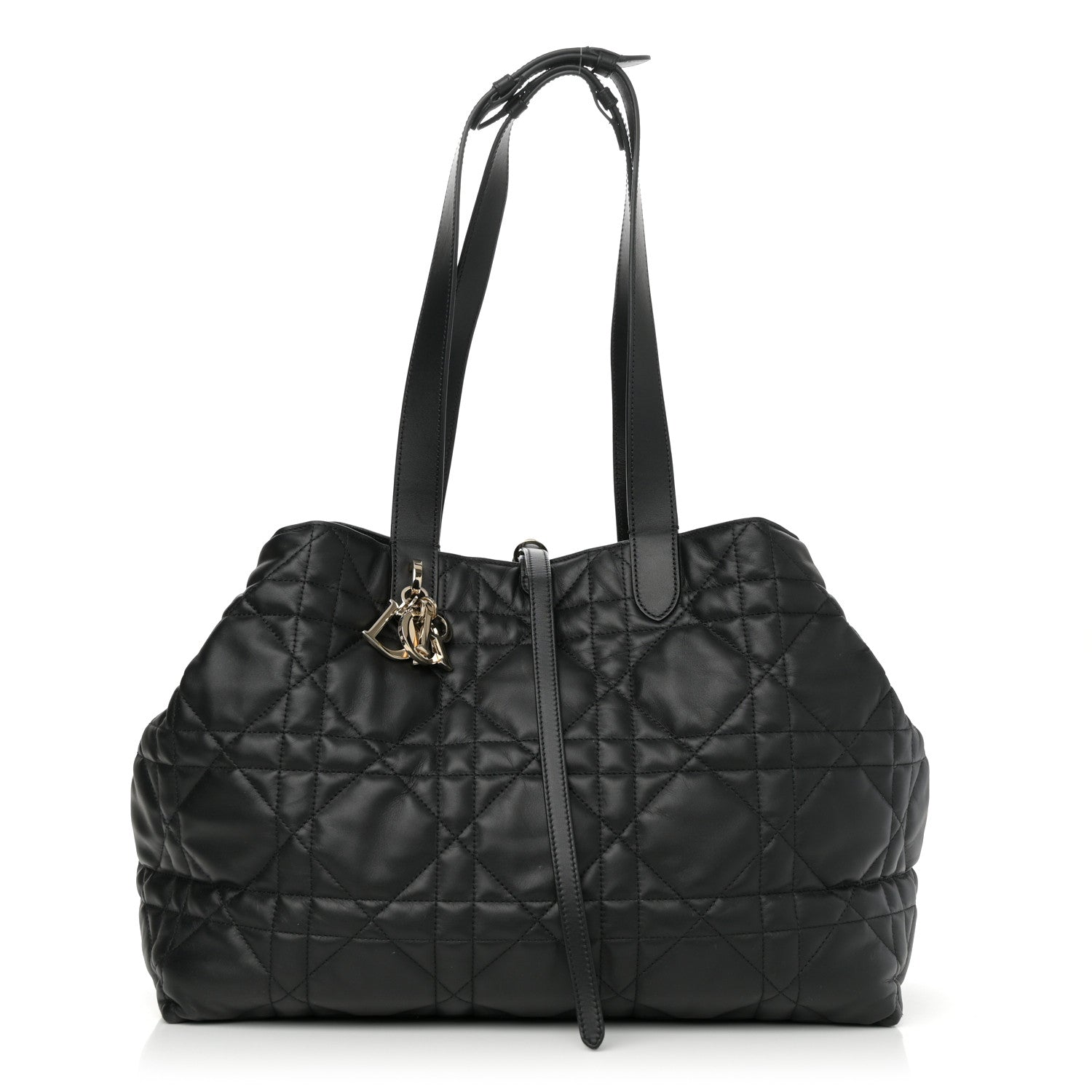 Christian Dior Calfskin Macrocannage Large Toujours Black