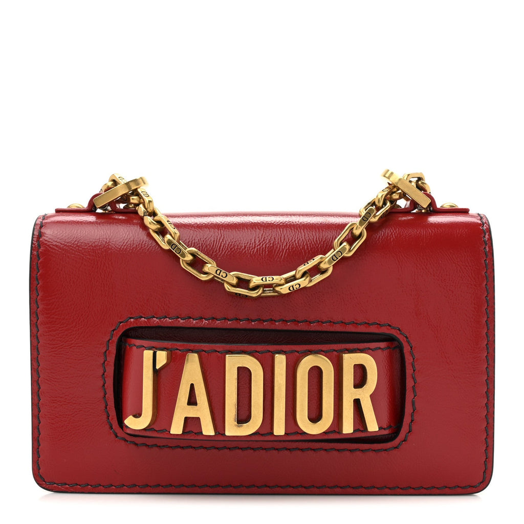 Christian Dior Calfskin J'Adior Chain Flap Bag Red